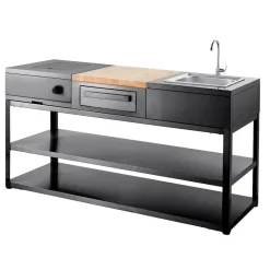 Kesäkeittiön perusmoduuli Myoutdoorkitchen 180 cm 3 moduulia musta