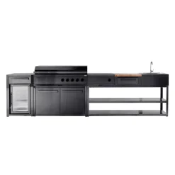 Kesäkeittiön perusmoduuli Myoutdoorkitchen 180 cm 3 moduulia musta