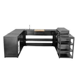 Kesäkeittiön perusmoduuli Myoutdoorkitchen 180 cm 3 moduulia musta