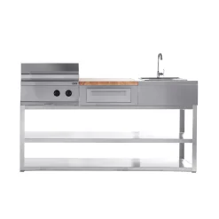 Kesäkeittiön perusmoduuli Myoutdoorkitchen 180 cm 3 moduulia ruostumaton teräs
