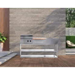 Kesäkeittiön perusmoduuli Myoutdoorkitchen 180 cm 3 moduulia ruostumaton teräs