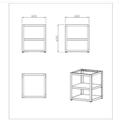 Kesäkeittiön perusmoduuli Myoutdoorkitchen Nordic Line Black, 60cm