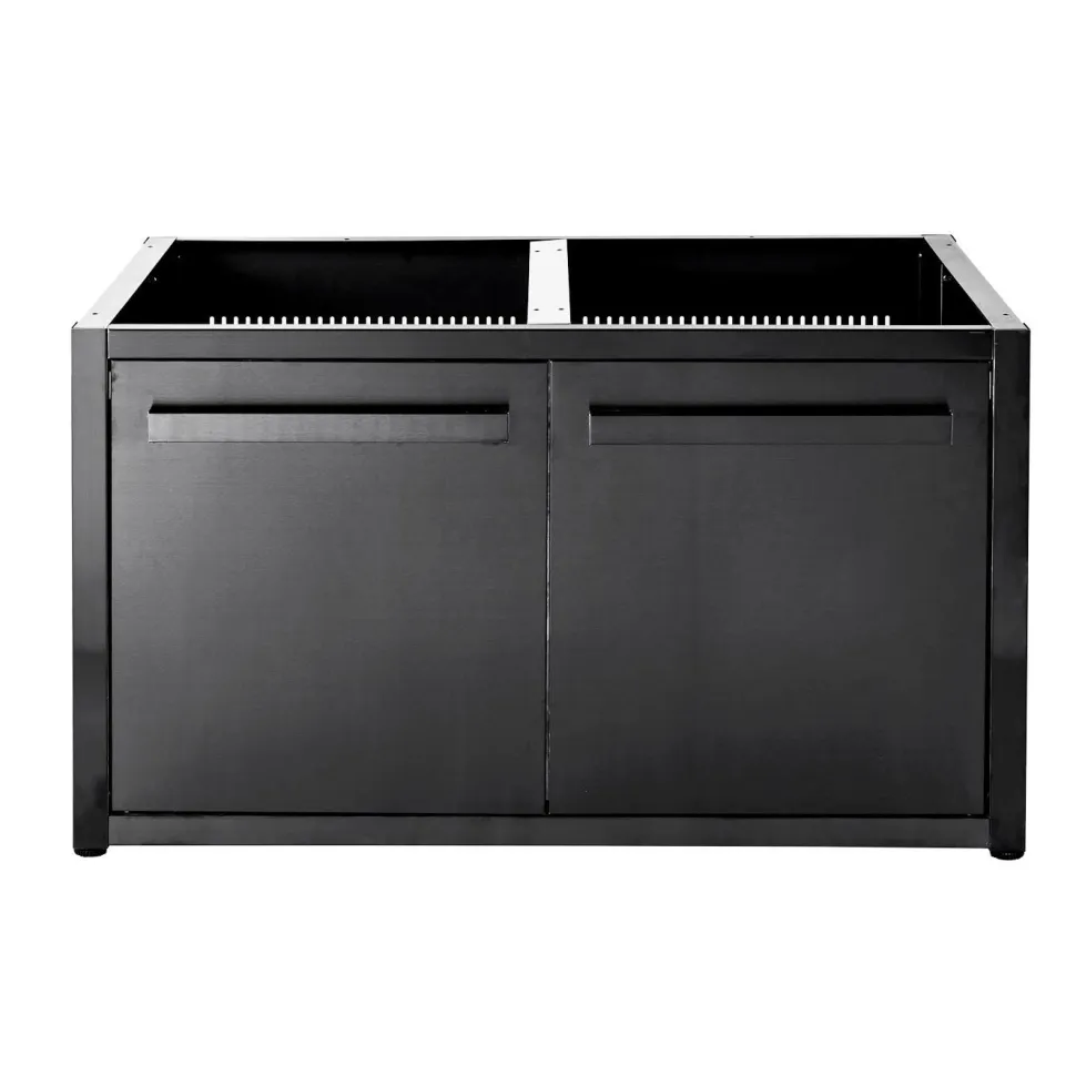 Kesäkeittiön perusmoduuli ovella Myoutdoorkitchen 120 cm 2 moduulia musta