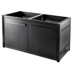 Kesäkeittiön perusmoduuli ovella Myoutdoorkitchen 120 cm 2 moduulia musta