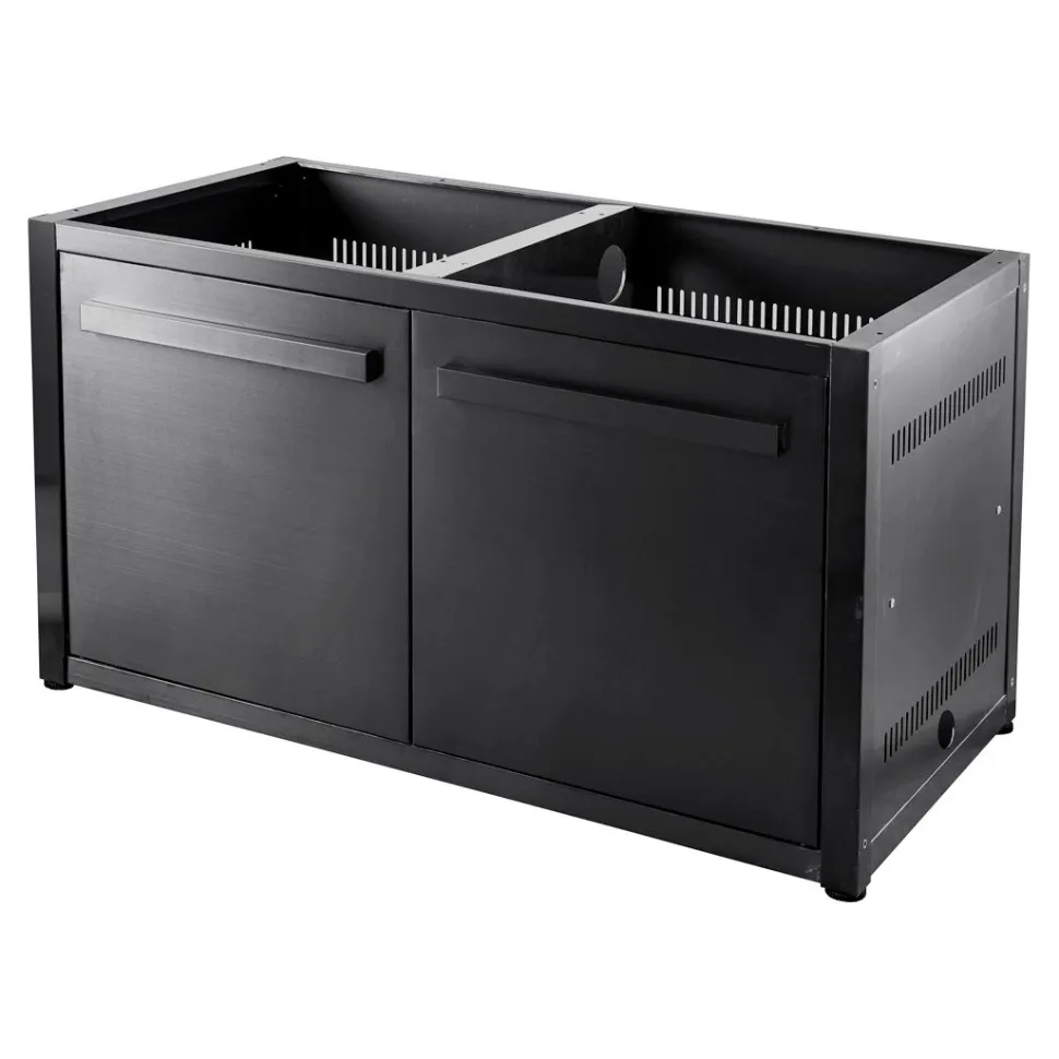 Kesäkeittiön perusmoduuli ovella Myoutdoorkitchen 120 cm 2 moduulia musta