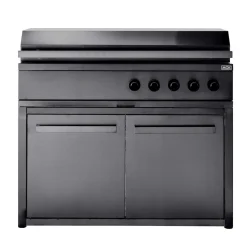 Kesäkeittiön perusmoduuli ovella Myoutdoorkitchen 120 cm 2 moduulia musta