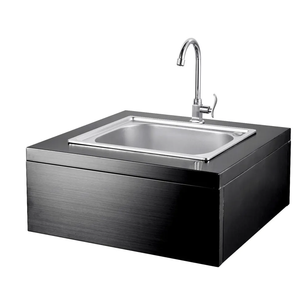 Kesäkeittiön tiskiallasmoduuli Myoutdoorkitchen integroitava musta