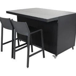 Kesäkeittiön työtasomoduuli Brafab Fornax, 140x74cm, musta/tiikki