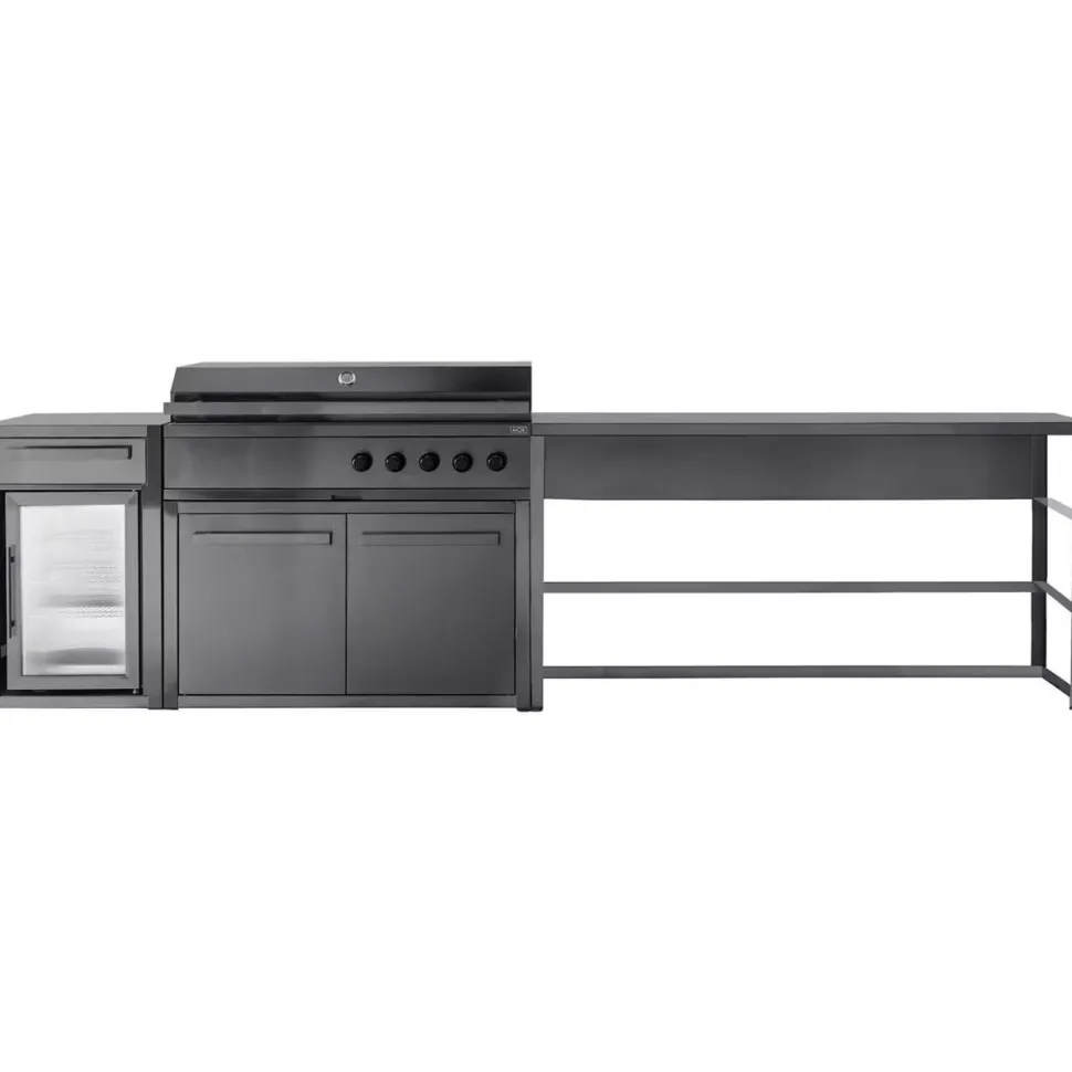 Kesäkeittiön työtasomoduuli Myoutdoorkitchen Nordic Line Black, 180cm