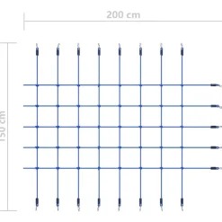 Kiipeilyverkko 200x150 cm sininen