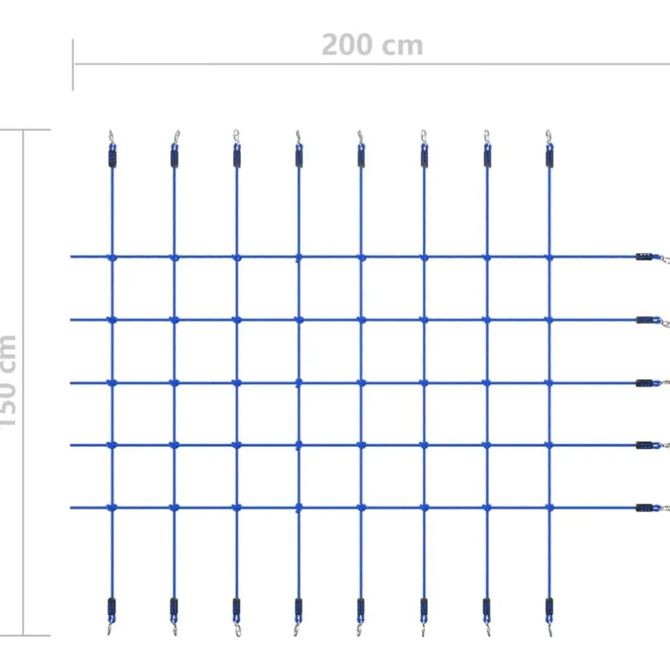 Kiipeilyverkko 200x150 cm sininen