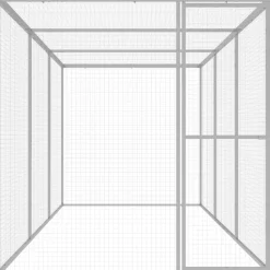 Kissahäkki 4,5x1,5x1,5 m galvanoitu teräs