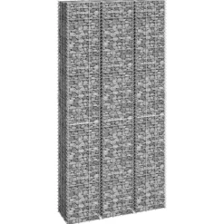 kivikorit 3 kpl Korotetut 30x30x200 cm rauta (51251)