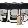 Koirien taitettava pentuaitaus kantolaukulla 125x125x61cm
