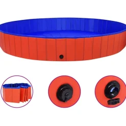 Kokoontaitettava koiran uima-allas punainen 300x40 cm PVC