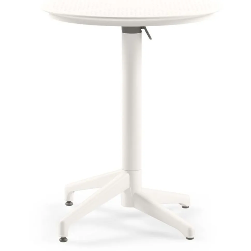 Kokoontaitettava pöytä Linento Garden Moon V2F, Ø60cm, valkoinen