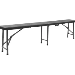 Kokoontaitettavat puutarhapenkit 2 kpl 180 cm hdpe musta