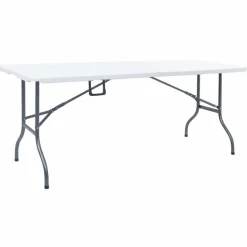 Kokoontaittuva puutarhapöytä valkoinen 180x72x72 cm polyeteeni