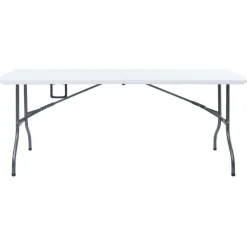 Kokoontaittuva puutarhapöytä valkoinen 180x72x72 cm polyeteeni