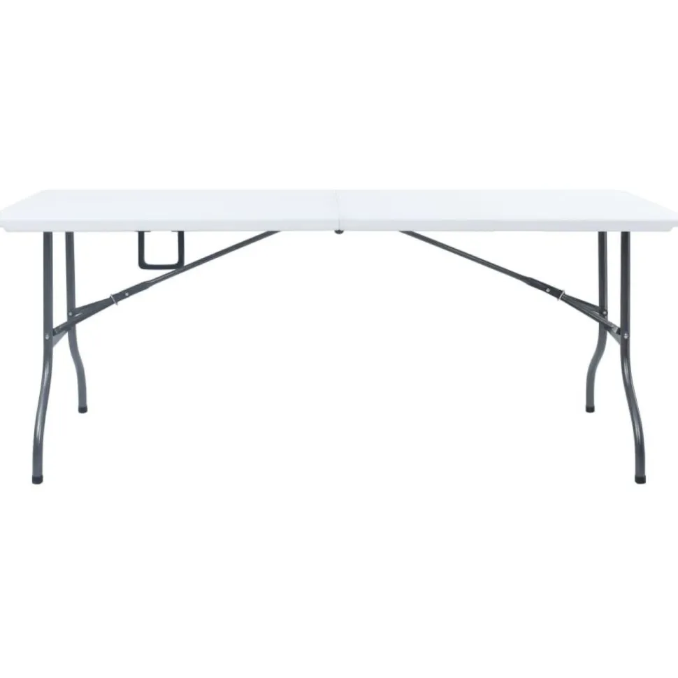 Kokoontaittuva puutarhapöytä valkoinen 180x72x72 cm polyeteeni