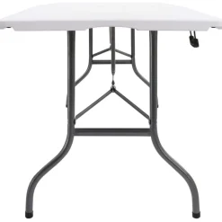 Kokoontaittuva puutarhapöytä valkoinen 180x72x72 cm polyeteeni
