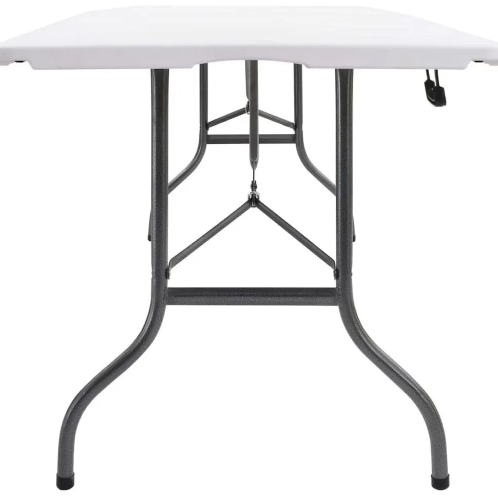 Kokoontaittuva puutarhapöytä valkoinen 180x72x72 cm polyeteeni