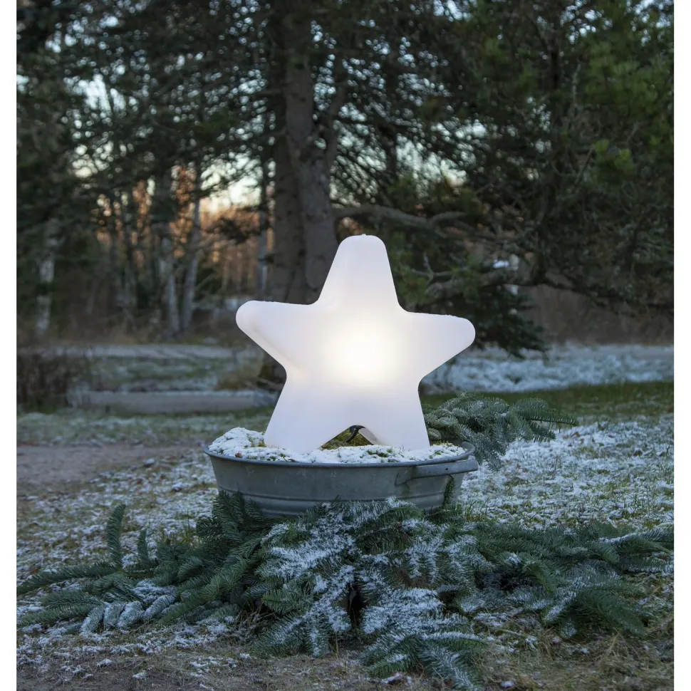 Koristevalaisin Star Trading Gardenlight Tähti, 55x15x48cm, valkoinen