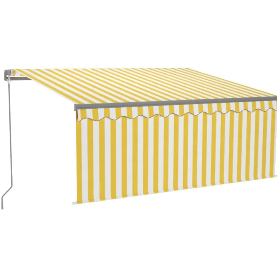 Käsin sisäänkelattava markiisi verhot/LED 3,5x2,5 m kerma
