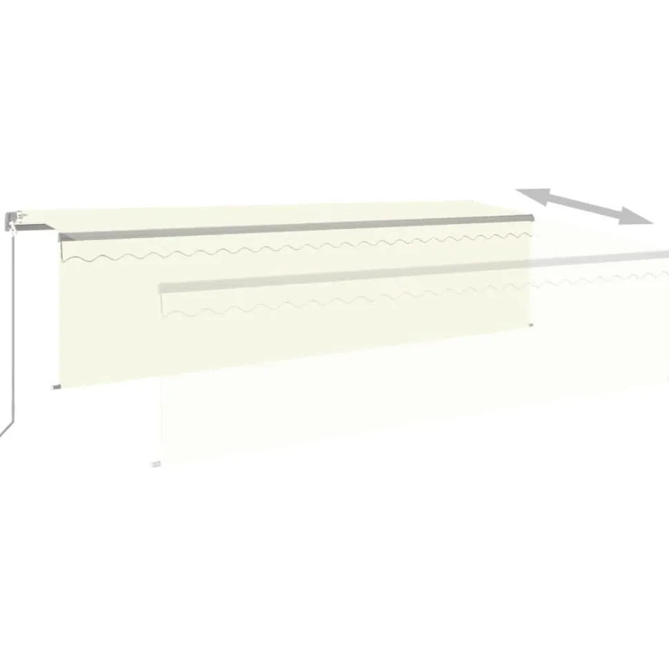 Käsin sisäänkelattava markiisi verhot/LED 3,5x2,5 m kerma