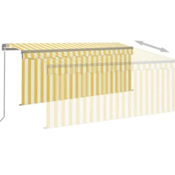 Käsin sisäänkelattava markiisi verhot/LED 3,5x2,5 m kerma