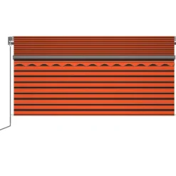 Käsin sisäänkelattava markiisi verhot/LED 3,5x2,5 m kerma