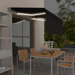 Käsin sisäänkelattava markiisi verhot/LED 3,5x2,5 m kerma