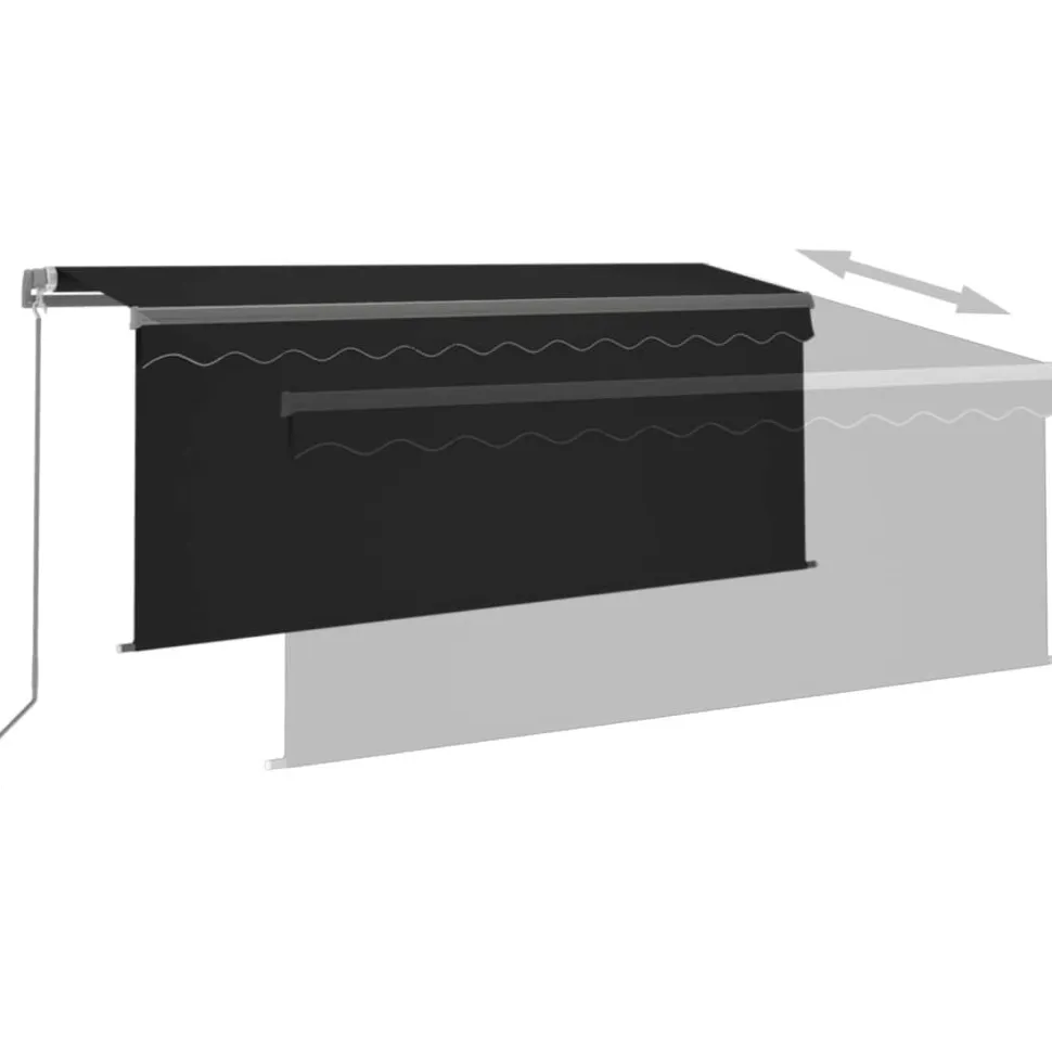 Käsin sisäänkelattava markiisi verhot/LED 3,5x2,5 m kerma