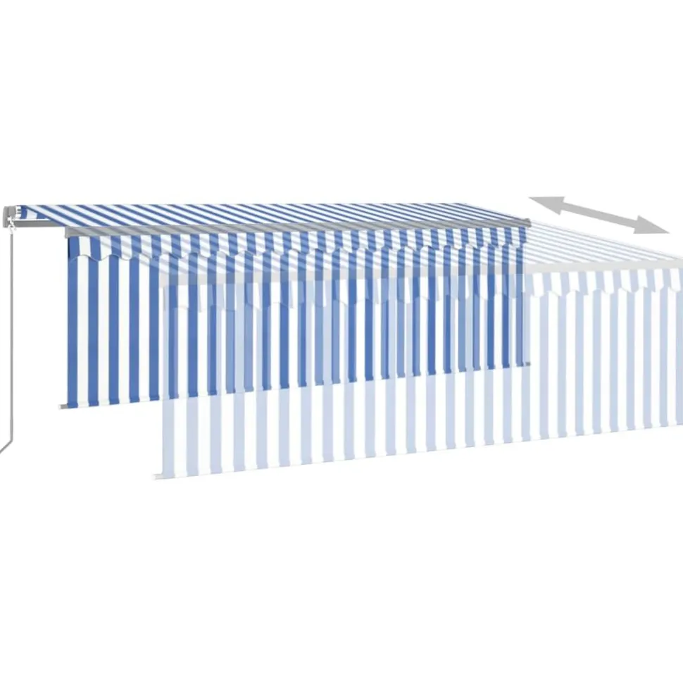 Käsin sisäänkelattava markiisi verhot/LED 3,5x2,5 m kerma