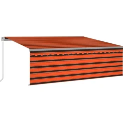 Käsin sisäänkelattava markiisi verhot/LED 3,5x2,5 m kerma
