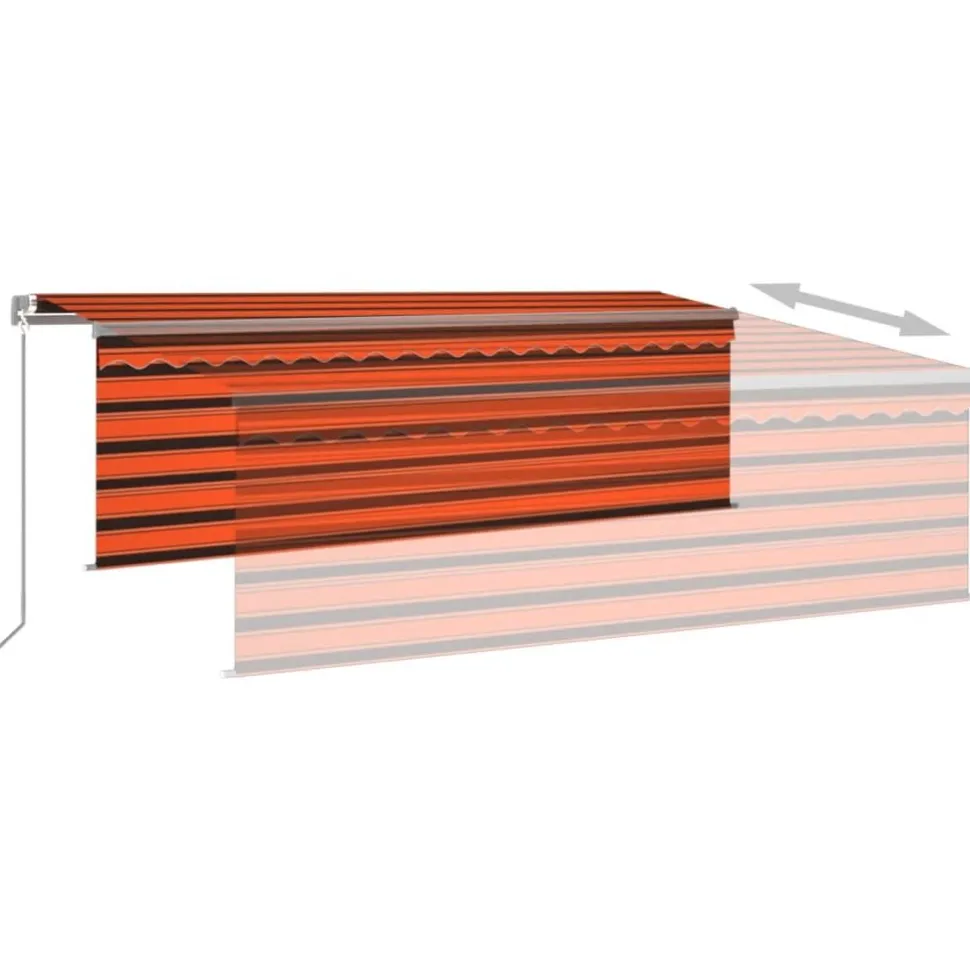 Käsin sisäänkelattava markiisi verhot/LED 3,5x2,5 m kerma
