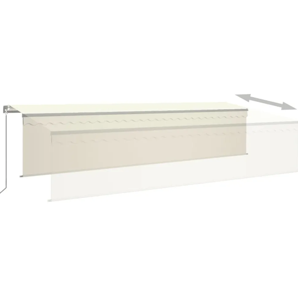 Käsin sisäänkelattava markiisi verhot/LED 3,5x2,5 m kerma