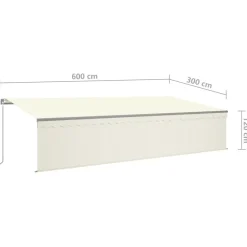 Käsin sisäänkelattava markiisi verhot/LED 3,5x2,5 m kerma