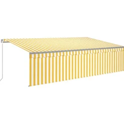 Käsin sisäänkelattava markiisi verhot/LED 3,5x2,5 m kerma