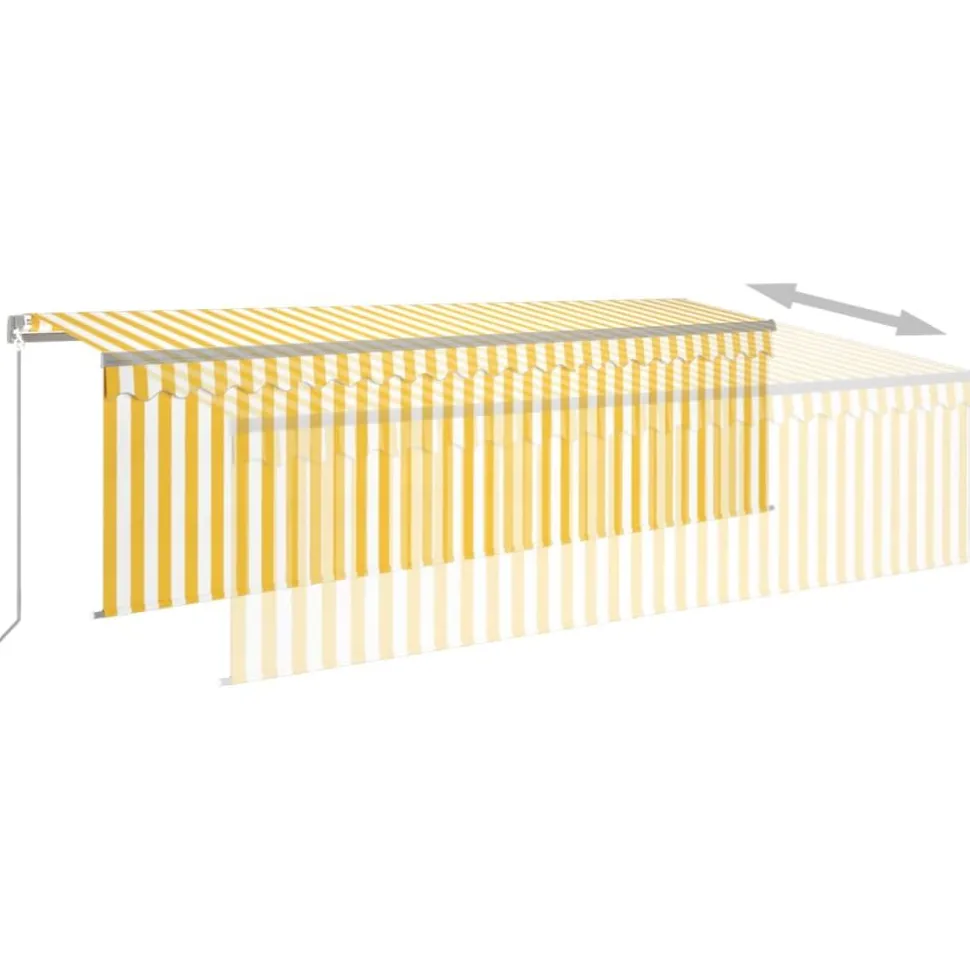 Käsin sisäänkelattava markiisi verhot/LED 3,5x2,5 m kerma