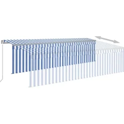 Käsin sisäänkelattava markiisi verhot/LED 3,5x2,5 m kerma