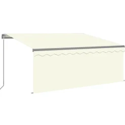 Käsin sisäänkelattava markiisi verhot/LED 3,5x2,5 m kerma