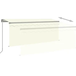 Käsin sisäänkelattava markiisi verhot/LED 3,5x2,5 m kerma