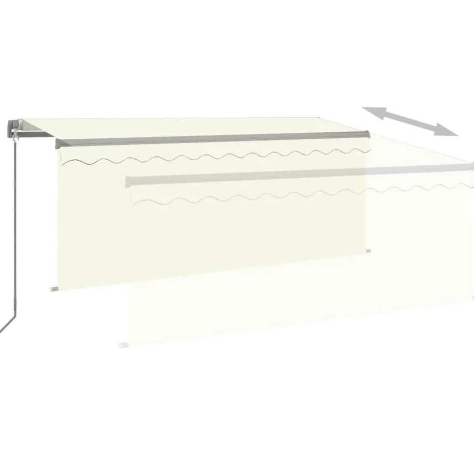 Käsin sisäänkelattava markiisi verhot/LED 3,5x2,5 m kerma