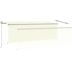 Käsin sisäänkelattava markiisi verhot/LED 3,5x2,5 m kerma