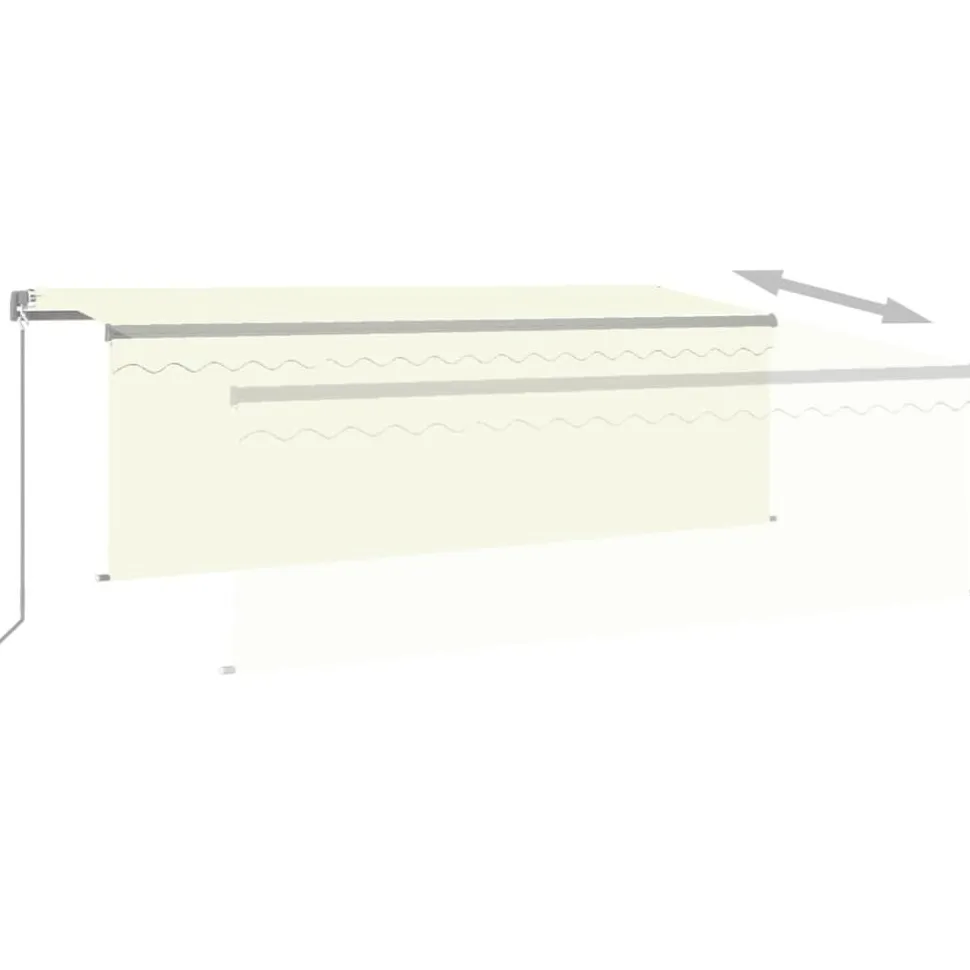 Käsin sisäänkelattava markiisi verhot/LED 3,5x2,5 m kerma