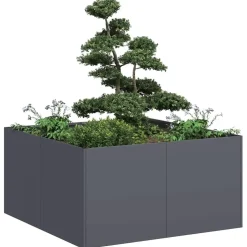 Kukkalaatikko antrasiitti 80x80x40 cm kylmävalssattu teräs (60740)