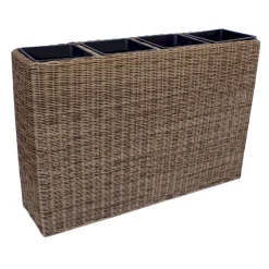 Kukkalaatikko Home4You Wicker, 89x24x60cm, vaaleanruskea