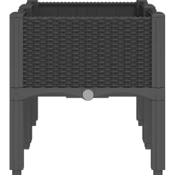 Kukkalaatikko jaloilla musta 80x40x42 cm PP (67893)