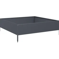 Kukkalaatikko korotettu antrasiitti 100x100x33,5 cm teräs (51026)